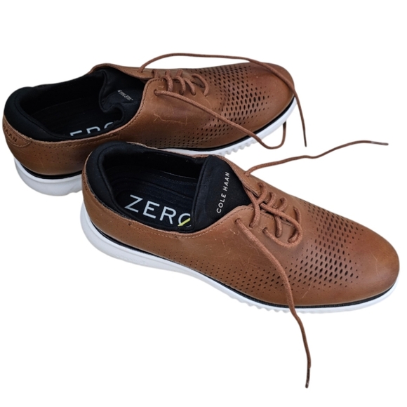 Cole Haan Mens 2.Zerogrand British Tan & Ivory Laser Wingtip Oxfords Size 8.5 - Picture 14 of 14